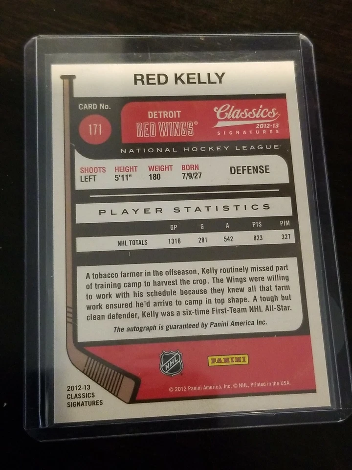 2012-13 (RED WINGS) Classics Signatures Autographs #171 Red Kelly - Image 2 of 2