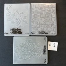 Tim Holtz Christmas #1 LOT of 3 Embossing Folder Texture Fades Holiday