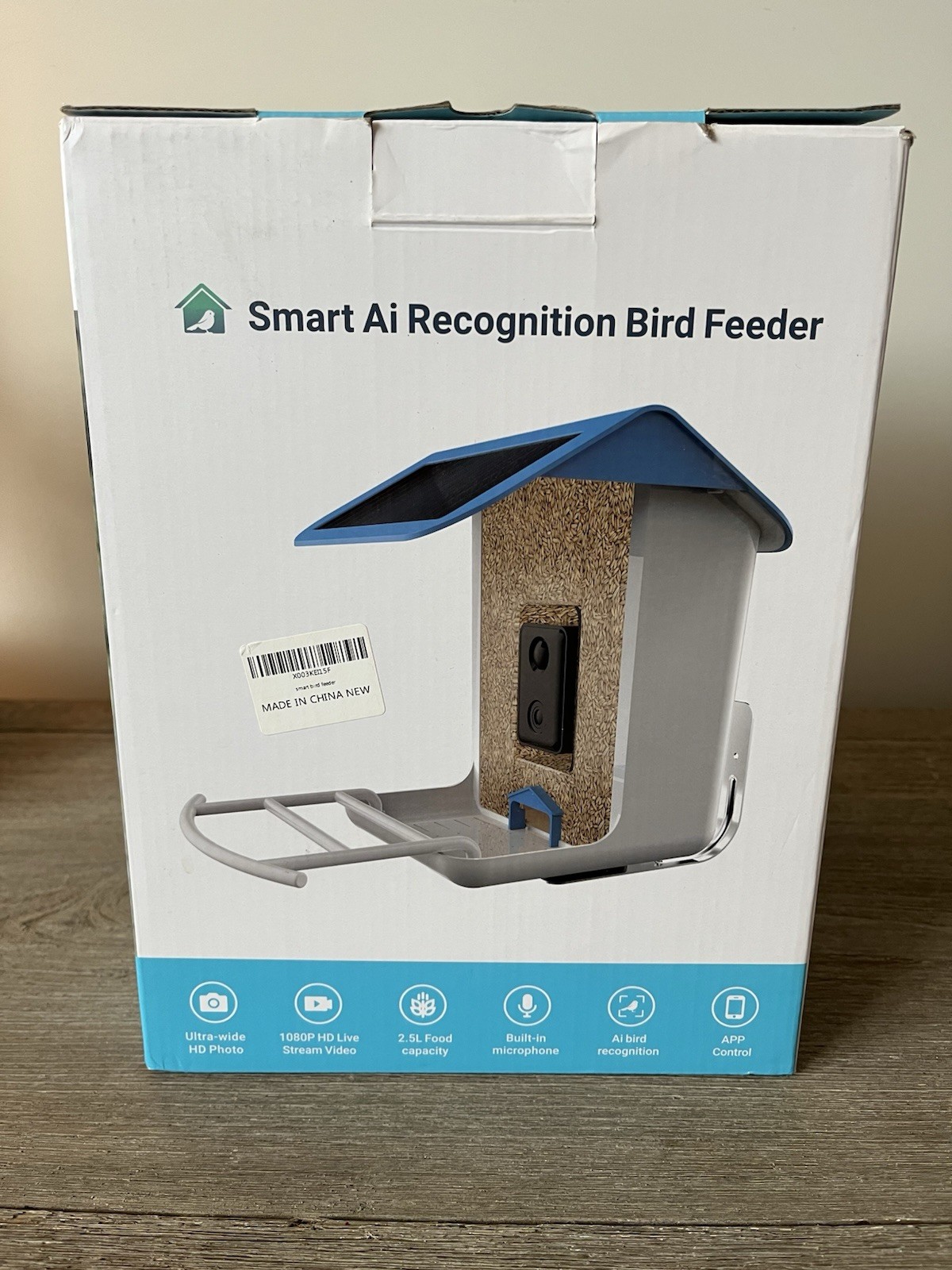 Smart AI Recognition Bird Feeder HD Streaming Video Solar Open Box