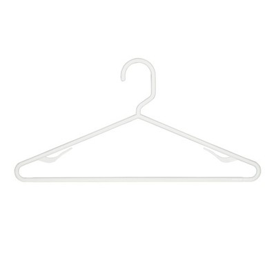 Woolite 6 Pack Plastic Hangers in White