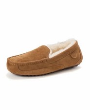 Melbourne Genuine Shearling Moccasin Slipper SZ 9 Chestnut Fireside By Dearfoams