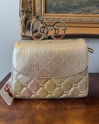 NWT Sanrio Hello Kitty 50th Anniversary Metallic Gold Crossbody Bag