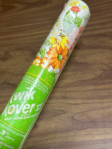 Vintage Contact Paper Shelf Drawer Liner Adhesive Retro Floral 60s 70s NOS - Picture 1 of 8