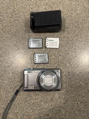 Olympus VR-33 12.5x Wide Digital Camera Gray Tested With 3 Batteries And Charger