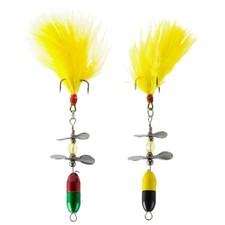 Fishing Lures Artificial Baits with Feather & Hook Rotating Spinner Sequins