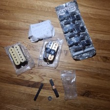 Guitar parts lot DiMarzio humbucker pickups NOS banjo style tuners