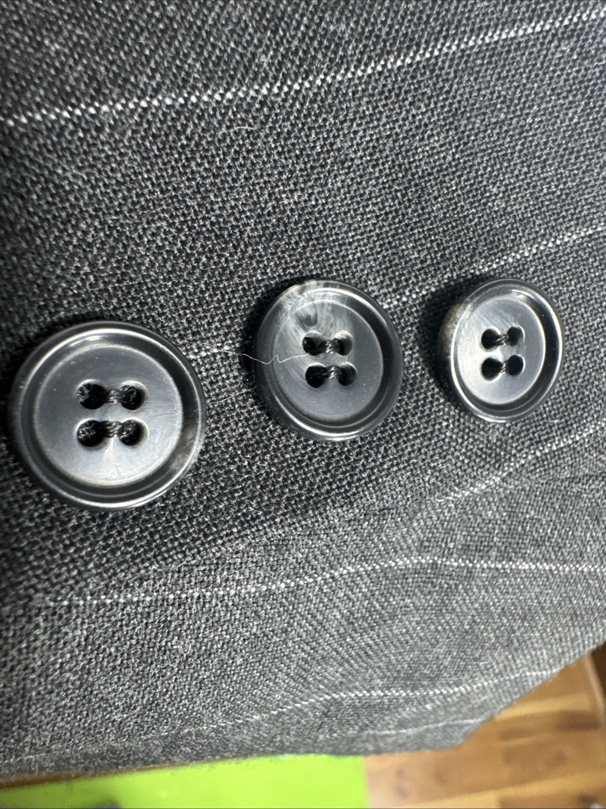 Protocol 42S Gray Chalk Pinstripe Double Breasted… - image 2