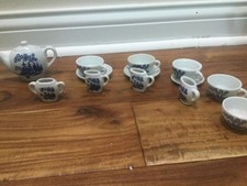 Vintage, Miniature 14 Piece Porcelain Tea Set Made in Japan - Pagoda B-B6