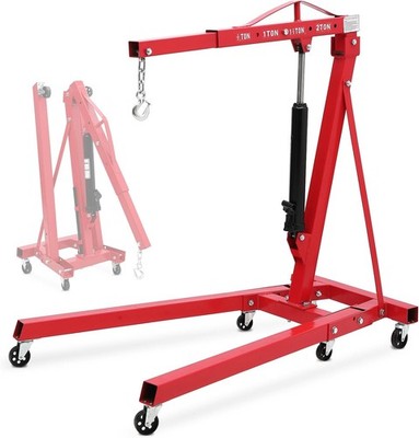 2Ton Folding Engine Hoist Cherry Picker Shop Crane Hoist Lift Heavy Duty 4400lbs