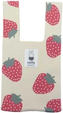 Miffy Mini Knit Tote Bag Strawberry Beige 40x20cm 16x8in Marimocraft Japan New