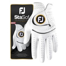 FootJoy Men's StaSof Golf Glove, White, Small, Worn on Left Hand White