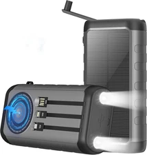 Solar Charger, 59800mAh Portable Power Bank for All Phones, Outdoor Waterproof B