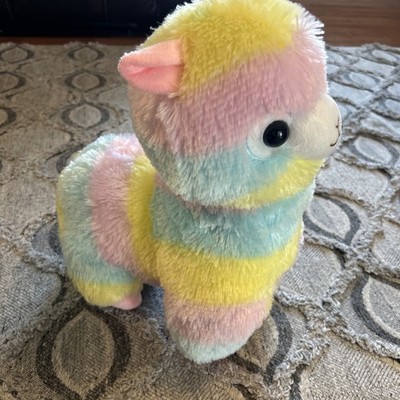 Amuse Alpacasso Alpaca Japanese Llama Large 15  Plush Rainbow Multicolor Stuffed