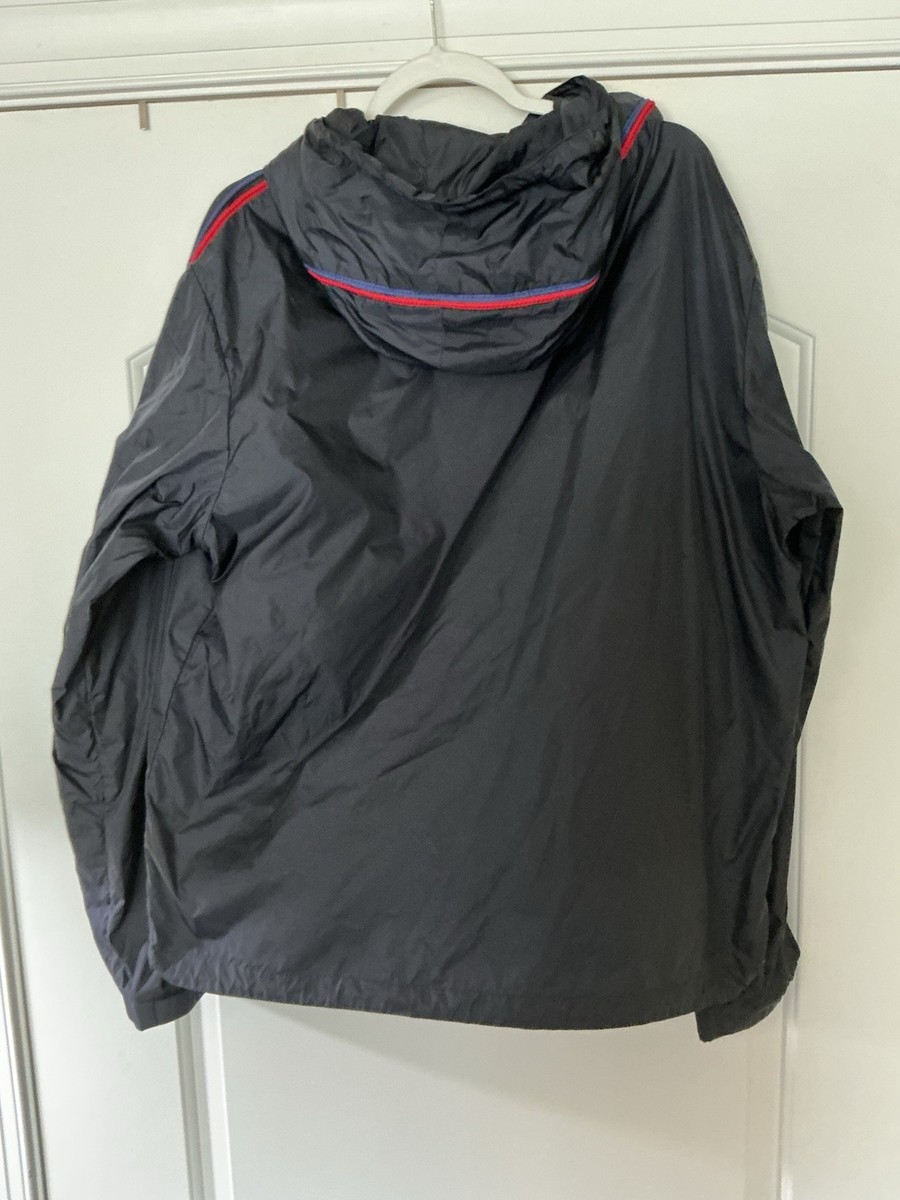 Size 4 XL - Moncler Hattab Navy Blue Logo-Appliquéd Shell Hooded
