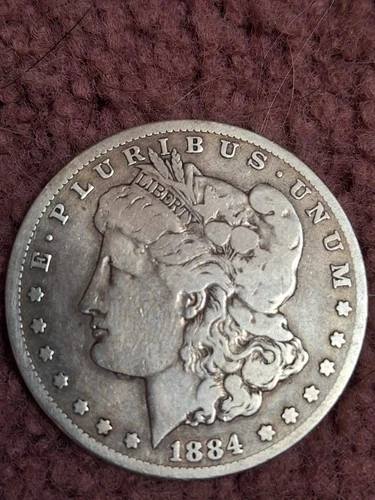 1884-CC Morgan Silver Dollar - Solid VG details from the Carson City Mint