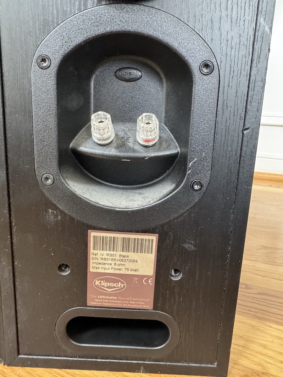 Klipsch RB-51 II Reference 75 Watt Bookshelf Speakers Black Work
