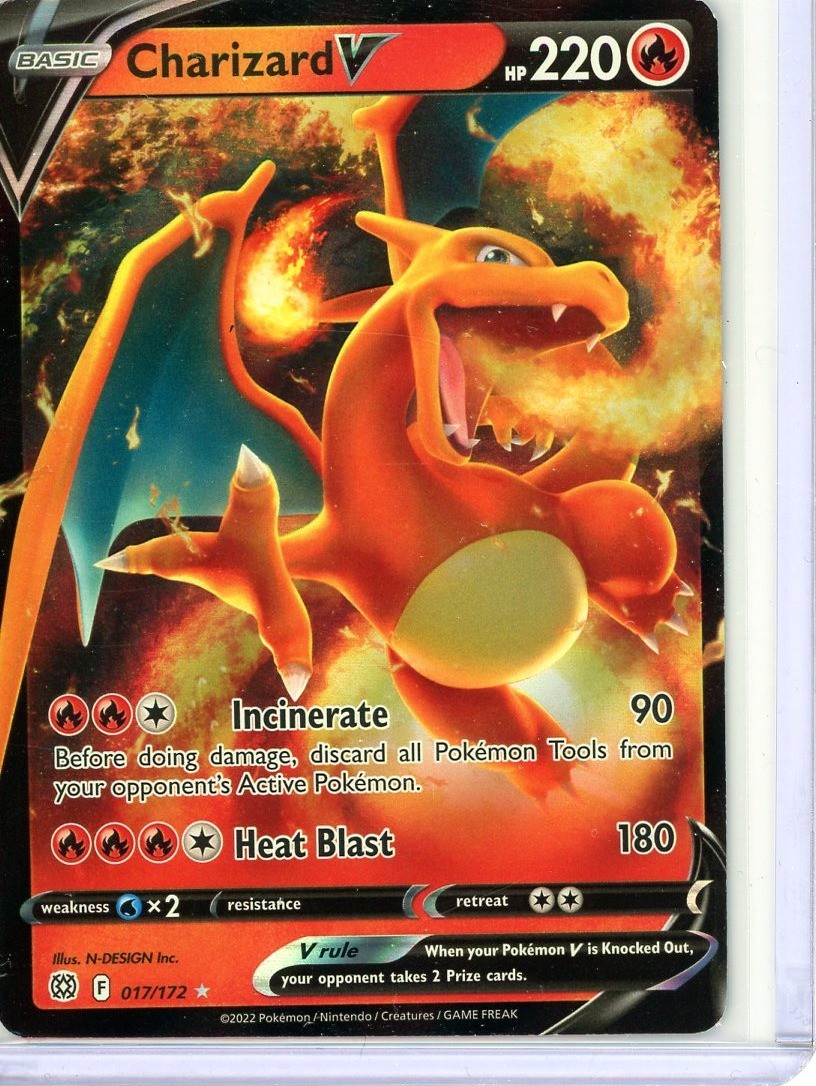 017 172 pokemon card Charizard V 2022 Pokemon Brilliant Stars Ultra Rare #017 SGC Authenticated 9 Card