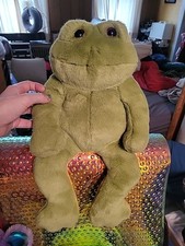 Vintage Applause Lou Rankin Friends 16  Happy Herbert Frog Green Plush Sitting