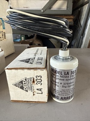 Delta Lightning Arrestor Model LA 303 New Old Stock  In Box- FREE SHIP