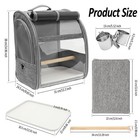 Bird Carrier Backpack with Tray and Perch for Small Bird Parrot xigot