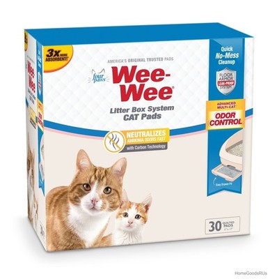 Cat Litter Box Pads 30 Count 11x17 Carbon Odor Control Ammonia Neutralizer
