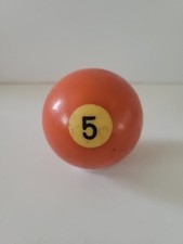 Vintage No. 5 Solid Orange Pool Ball Billiard 2" Replacement G 
