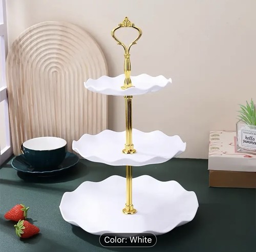 3 Tier Dessert Cake Stand Afternoon Tea Cupcakes Wedding Plates Party Tableware - Picture 3 of 4