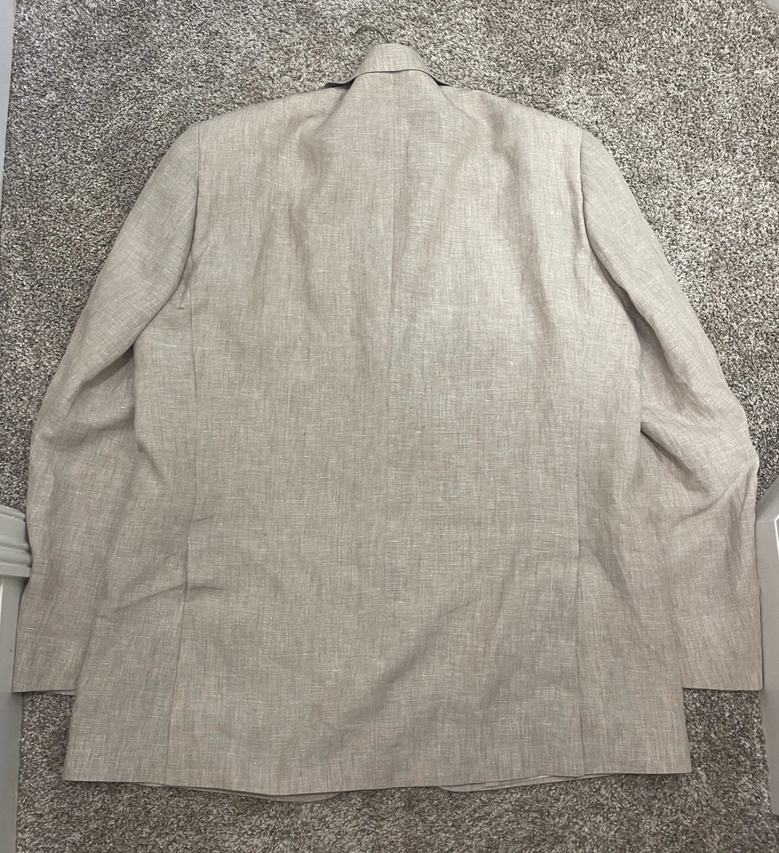 Abrigo Deportivo Enzo Tovare Italia Lino Hombre 48 Largo Beige Informal Playa  Foto 4 de 4