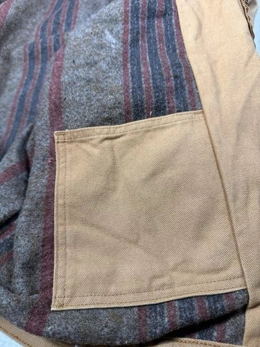Dickies Detroit Style Work Jacket Brown Canvas Blanket Lined Est XL image 3