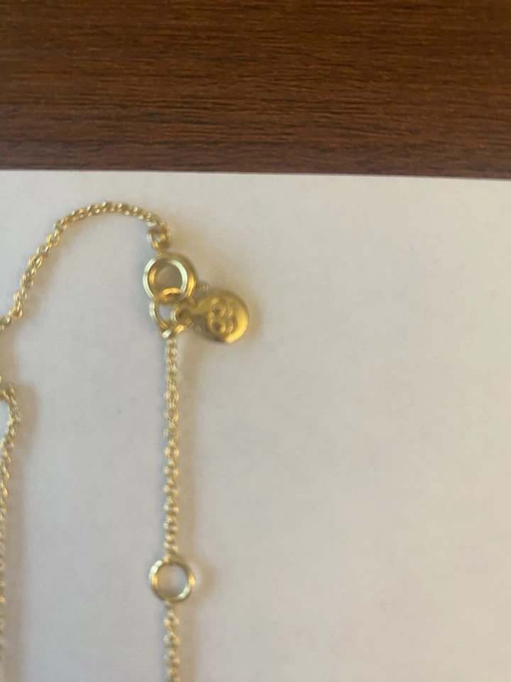 Collar Gorjana Martillado Disco Ovalado Dije, Tono Dorado, Nuevo Con Etiquetas Foto 3 de 3