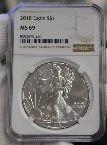 2018 US Silver Eagle $1 NGC MS69.