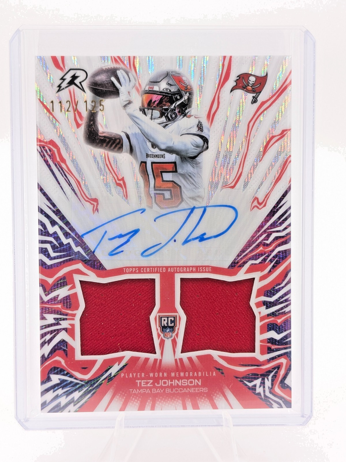 2025 Topps Resurgence Tez Johnson White Surge Rookie Patch Auto /125 #AU-TJ view 1