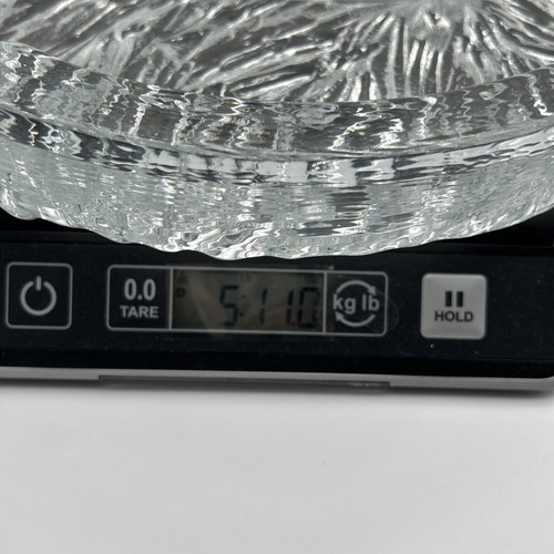 Vintage Blenko Clear Glass Ashtray Bark Ice Heavy PERFECT #814 - Picture 10 of 10