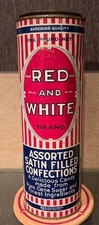1930s RED & WHITE BRAND ASSORTED SATIN FILLED...