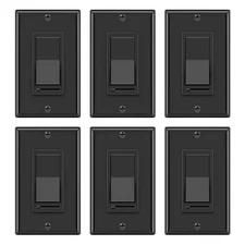 Black Rocker Dimmer Switch for Dimmable LED, Halogen and Incandescent Bulbs, Sin