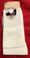 Vintage 1960s White Anklet Stretch Socks Franks Department Store Chicago IL NOS