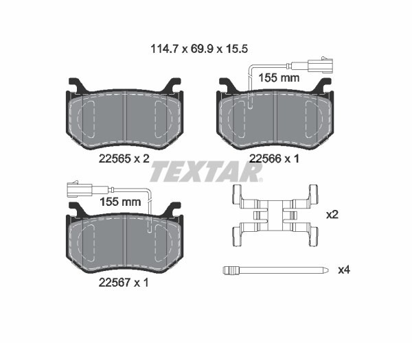 Textar Rear Brake Pad Set Fits Alfa Romeo Giulia Stelvio 77367666 68309144AA - Image 10
