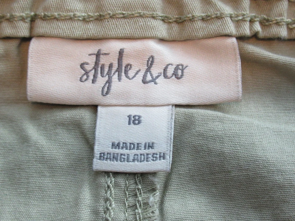 Shorts femininos Style & Co cintura confortável aparência cargo, bege areia, tamanho 18 - Imagem 4 de 4