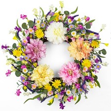 LLZLL Spring Wreaths for Front Door 22 Inch 22 Inch, Multicolor-4