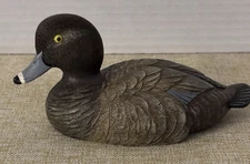 Vtg Hen Red Head Bonded Wood Duck Sculpture By World Champion Carver JB Garton