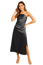 A.B.S Evening By Allen Schwartz Full Length Strapless Black Evening Gown Size 8