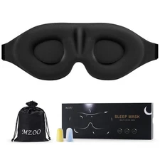 MZOO Luxury Sleep Eye Mask for Side Sleeper Men 1 Count (Pack of 1), A-black 