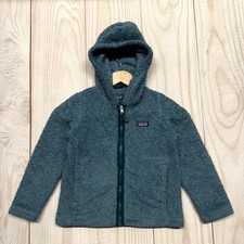 Patagonia Los Gatos Hoody Unisex Kids XS 5-6 Sherpa Pile Fleece Jacket Teal