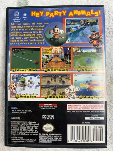 Super Monkey Ball (Nintendo GameCube, 2001) Black Label CIB komplett getestet - Bild 2 von 7