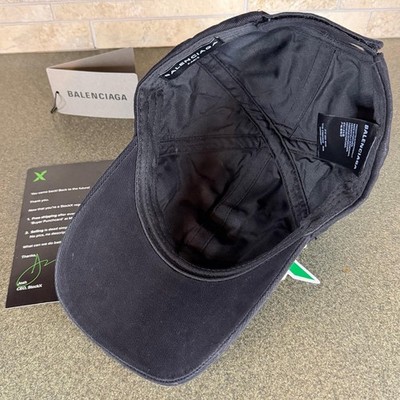 Balenciaga Paris Adjustable Strap Black BB Logo White Baseball Cap