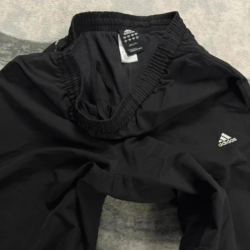 VTG Adidas Shell Black Baggy Oversized Cuffed Fit Size Medium Tracksuit Bottoms image 10