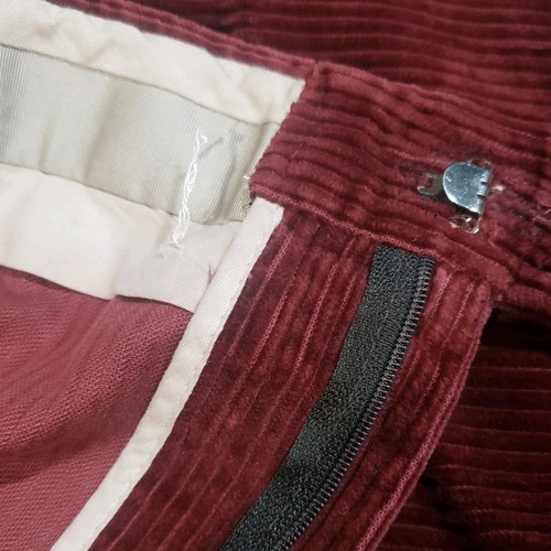 Vintage Paul Stuart Men's Corduroy Pants Burgundy Pleated Sz 44x32 - Picture 9 of 9