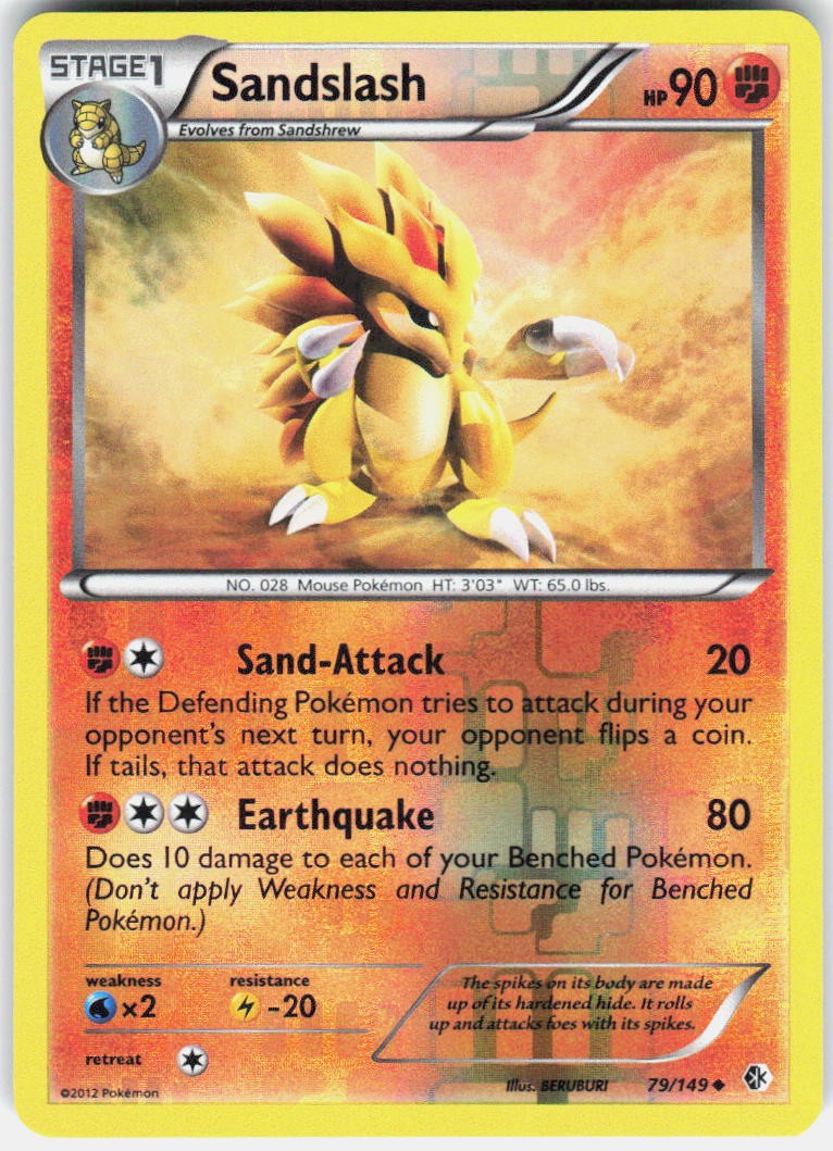 Sandslash 79/149 Uncommon Boundaries Crossed Pokemon Reverse Holo