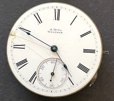 Antique Waltham Royal Model 1872 Pocket Watch Movement Running Ticks 16s 13j USA