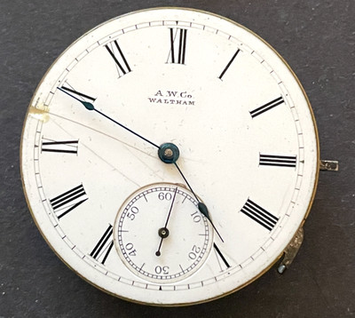 Antique Waltham Royal Model 1872 Pocket Watch Movement Running Ticks 16s 13j USA